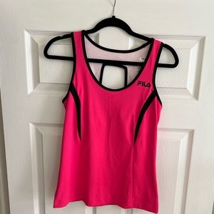FILA scoop neck athletic top with built in bra